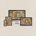 Muted Orange Paisley Matching Device Wallpaper Bundle (Digital Download)