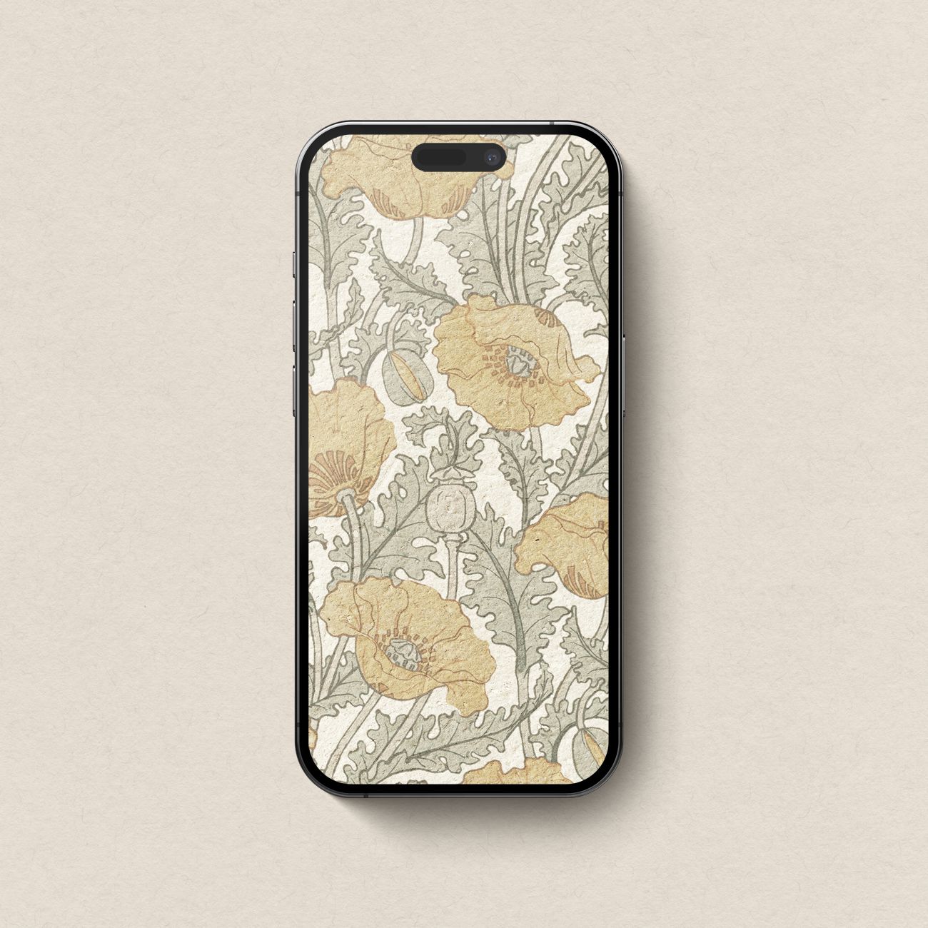 Yellow Floral Botanical Wallpaper Bundle – Cottagecore 4-Device Set (Digital Download)