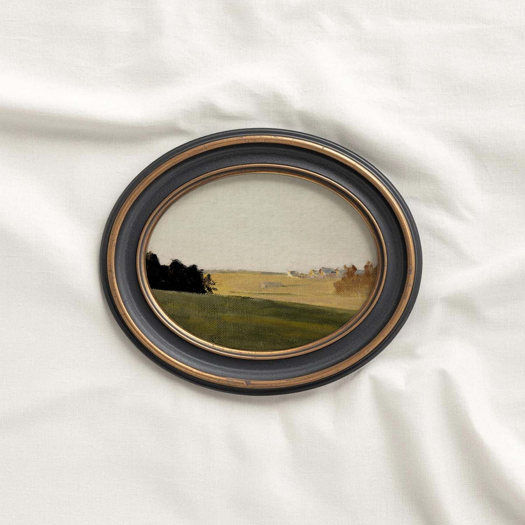 Muted Ochre Countryside Landscape Printable Wall Art | Warm Rustic Farmhouse Print