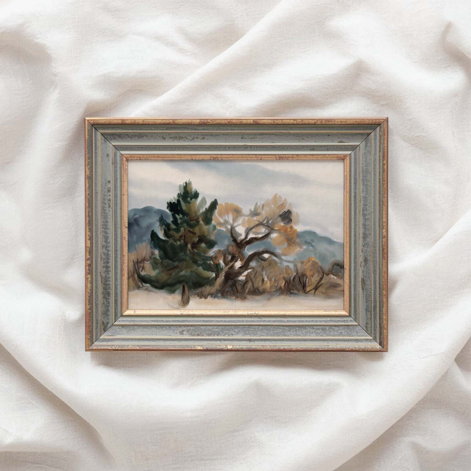 Vintage Autumn Muted Landscape Printable Wall Art