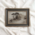 Dark Academia Autumn Landscape Wall Art Printable | Antique Watercolor Neutral Beige Tree Print