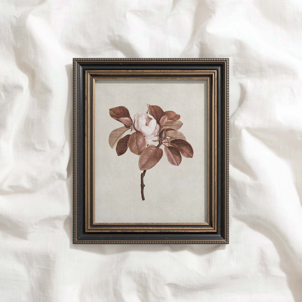 Burgundy Rose Botanical Wall Art Print Digital Download – Moody Vintage Wine Floral Printable Wall Art