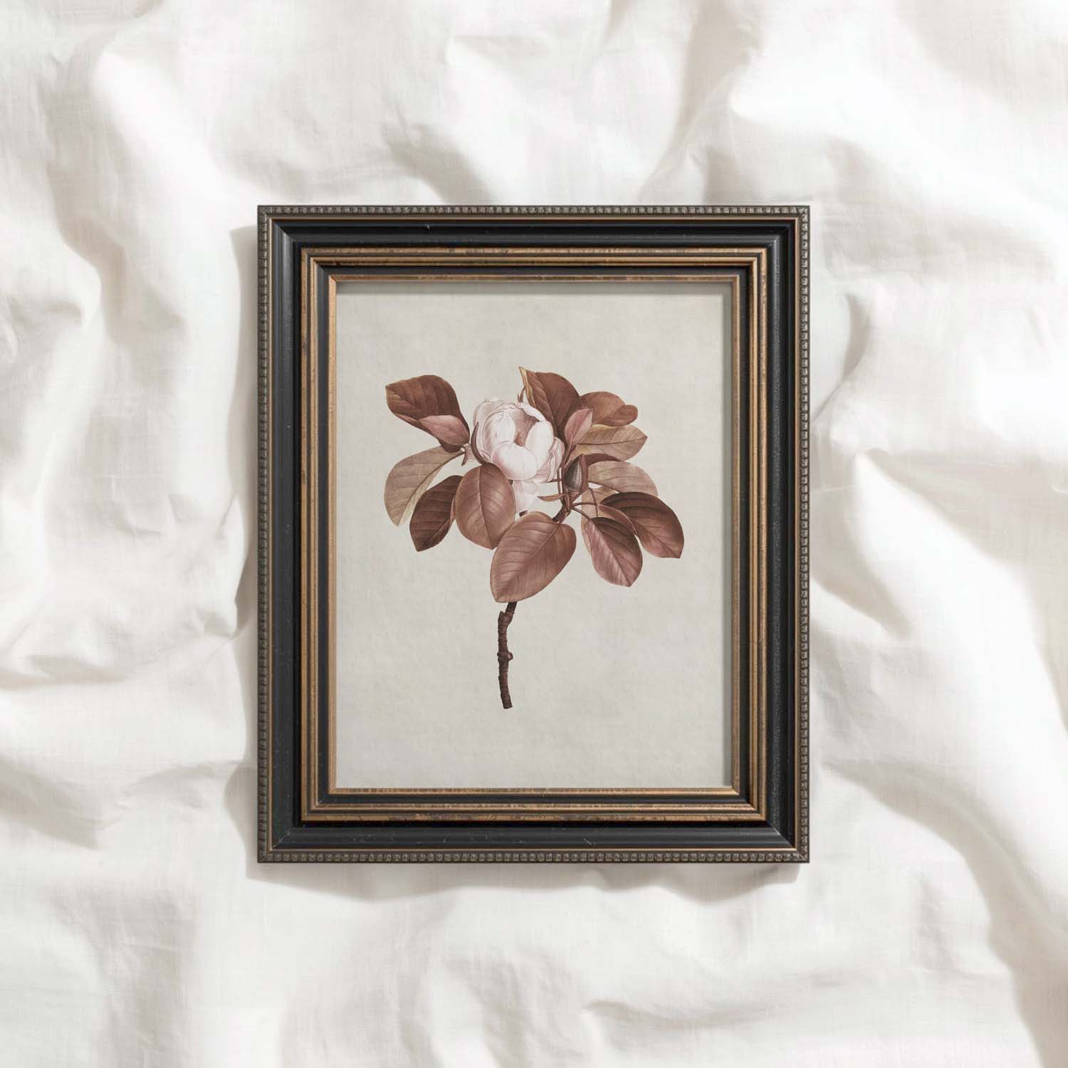 Burgundy Rose Botanical Wall Art Print Digital Download – Moody Vintage Wine Floral Printable Wall Art