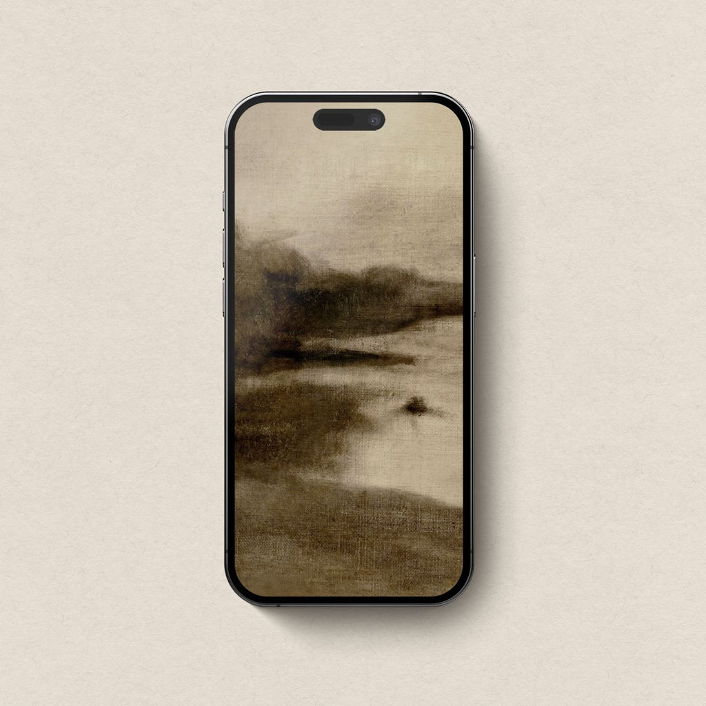 Neutral Minimal Landscape Wallpaper Bundle – Moody Brown Matching Device Set