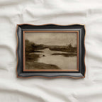 Neutral Minimal Landscape Wall Art Printable – Moody Brown Vintage Landscape Print