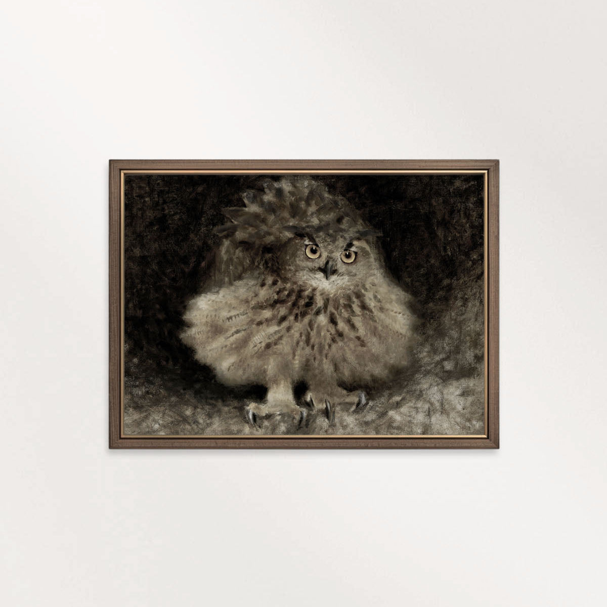 Vintage Owl Wall Art Printable – Dark Academia Bird Illustration Print