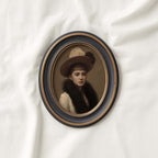 Dark academia portrait printable wall decor with a vintage woman portrait art style.