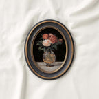 Rose Oil Painting Wall Art Printable (Digital Download) — Vintage Red & Pink Roses Glass Vase