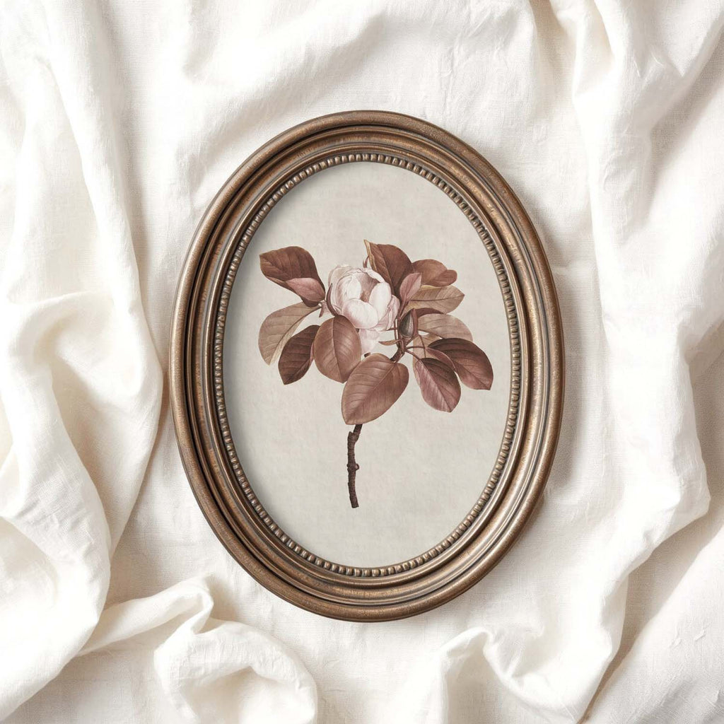 Burgundy Rose Botanical Wall Art Print Digital Download – Moody Vintage Wine Floral Printable Wall Art