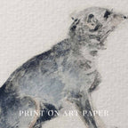 Vintage Watercolor Dog Wall Art Printable | Neutral Rustic Dog Illustration