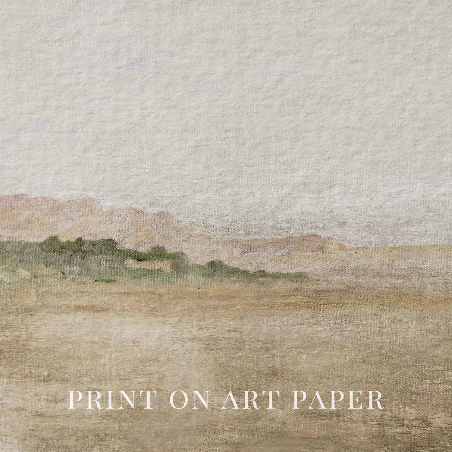 Muted Spanish Landscape Wall Art Printable — Minimal Antique Mediterranean Neutral Print