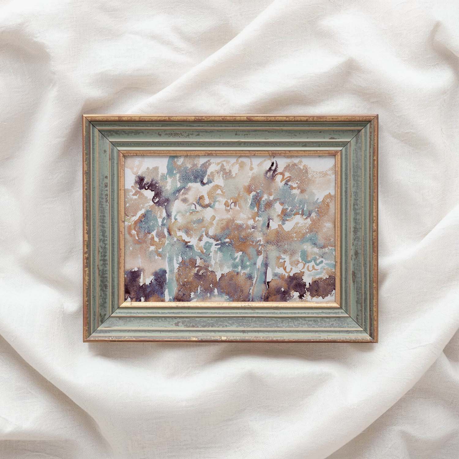 Muted Multicolor Watercolor Abstract Wall Art Printable — Above Bed Statement Print