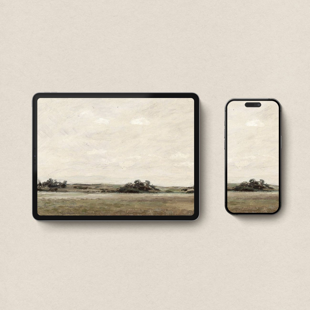 Minimal Earthy Sage Landscape Wallpaper Bundle | iPhone, iPad & Desktop Wallpapers (Digital Download)