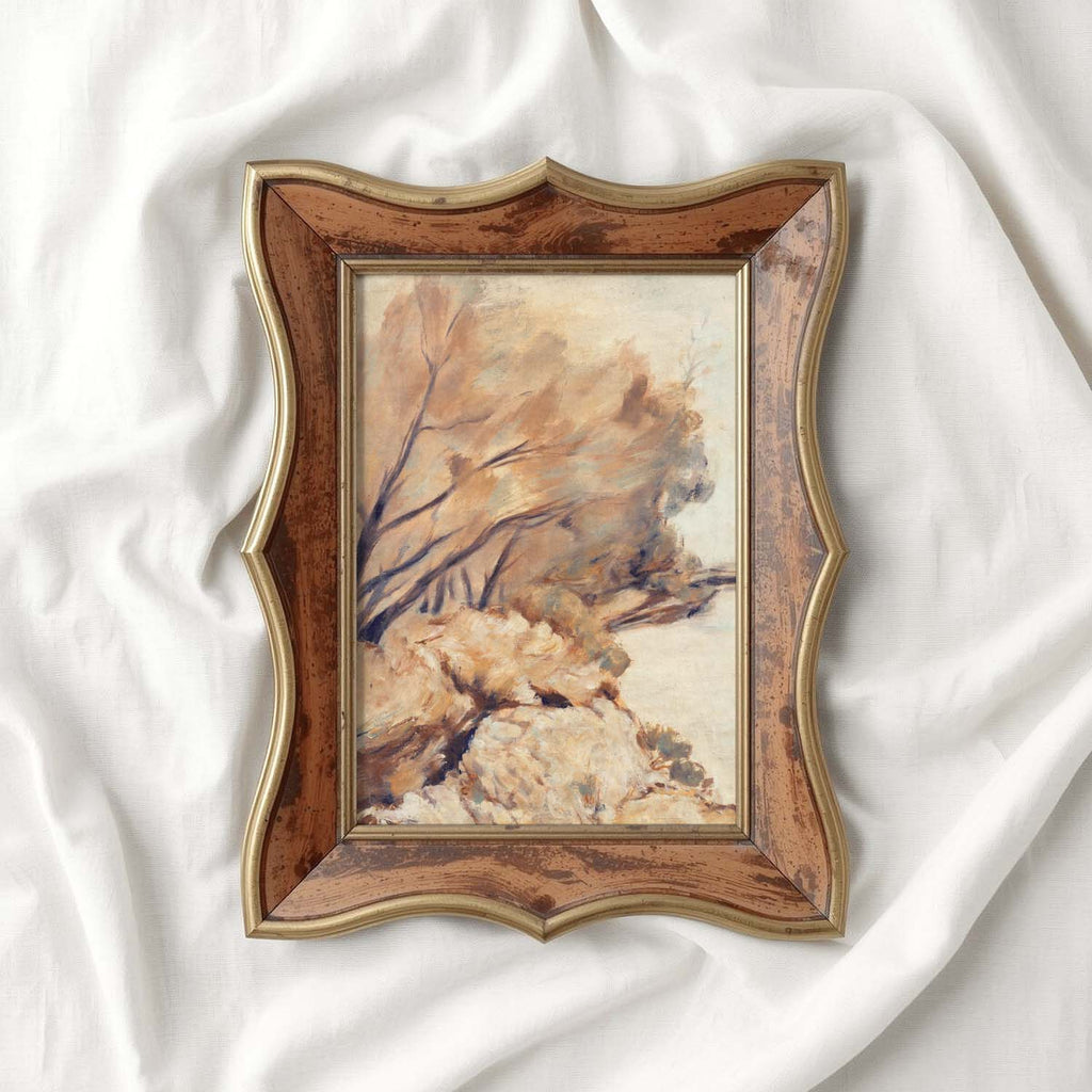 Warm Muted Rustic Landscape Wall Art Printable – Earth-Tone Abstract Nature Print | Muted Abstract Art