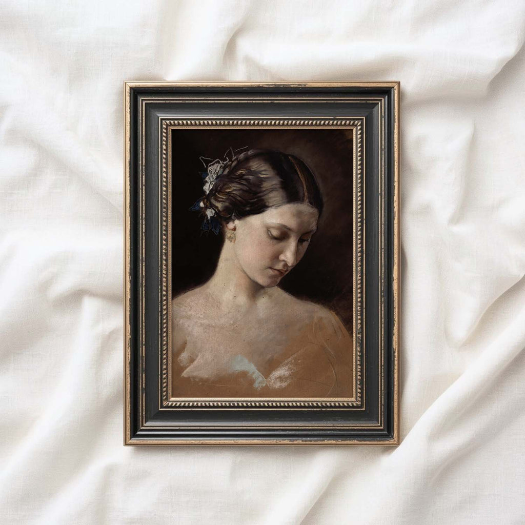 Vintage Ballet Ballerina Wall Art Print – Romantic Russian Dance Sketch Portrait (Digital Download)