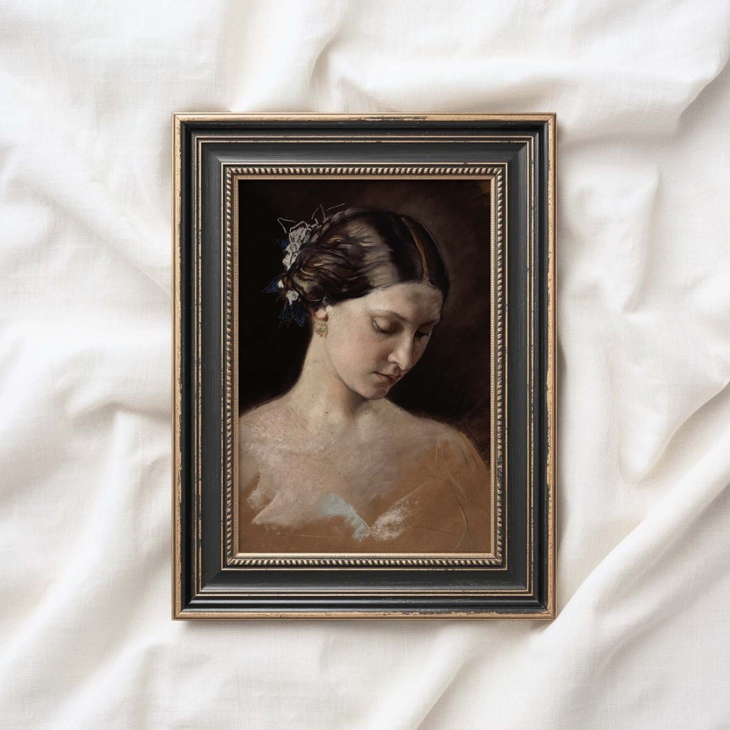 Vintage Ballet Ballerina Wall Art Print – Romantic Russian Dance Sketch Portrait (Digital Download)