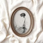 Vintage Woman Back Facing Pencil Sketch Wall Art Printable – Neutral Minimal Portrait Print