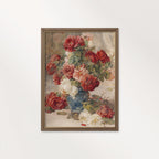 French Floral Still Life Wall Art Printable (Digital Download) — Muted Roses in Château Vase