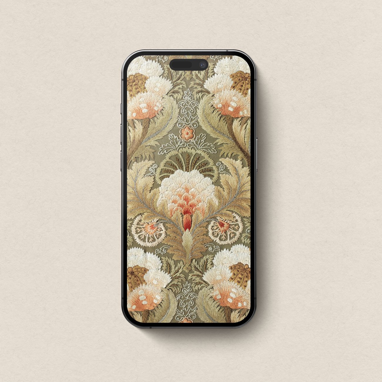 Vintage Botanical Floral Wallpaper Bundle – Green Cottagecore 4-Device Set (iPhone, iPad, MacBook & Desktop)