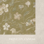 Vintage Yellow Floral Embroidered Wall Art Printable – Silk Textile Cottagecore Print (Digital Download)