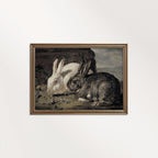 Baroque Rabbit Wall Art Print (Antique Dark Romantic Woodland Landscape)