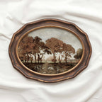 Autumn trees wall art print in heritage style for cozy fall home decor.