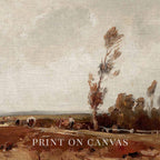 High-quality fall landscape printable wall art design for matte cotton canvas printing.