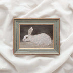 Vintage Bunny Rabbit Nursery Printable Wall Art (Digital Download) — Soft Pink Spotted Farmhouse Decor