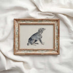 Vintage Watercolor Dog Wall Art Printable | Neutral Rustic Dog Illustration
