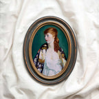 Parisian Vintage Portrait Wall Art Print – Emerald Green Fashion Oil Painting (Digital Download)