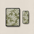 Cottage Fern Botanical Wallpaper Set – Green Floral iPhone & iPad Bundle (Digital Download)
