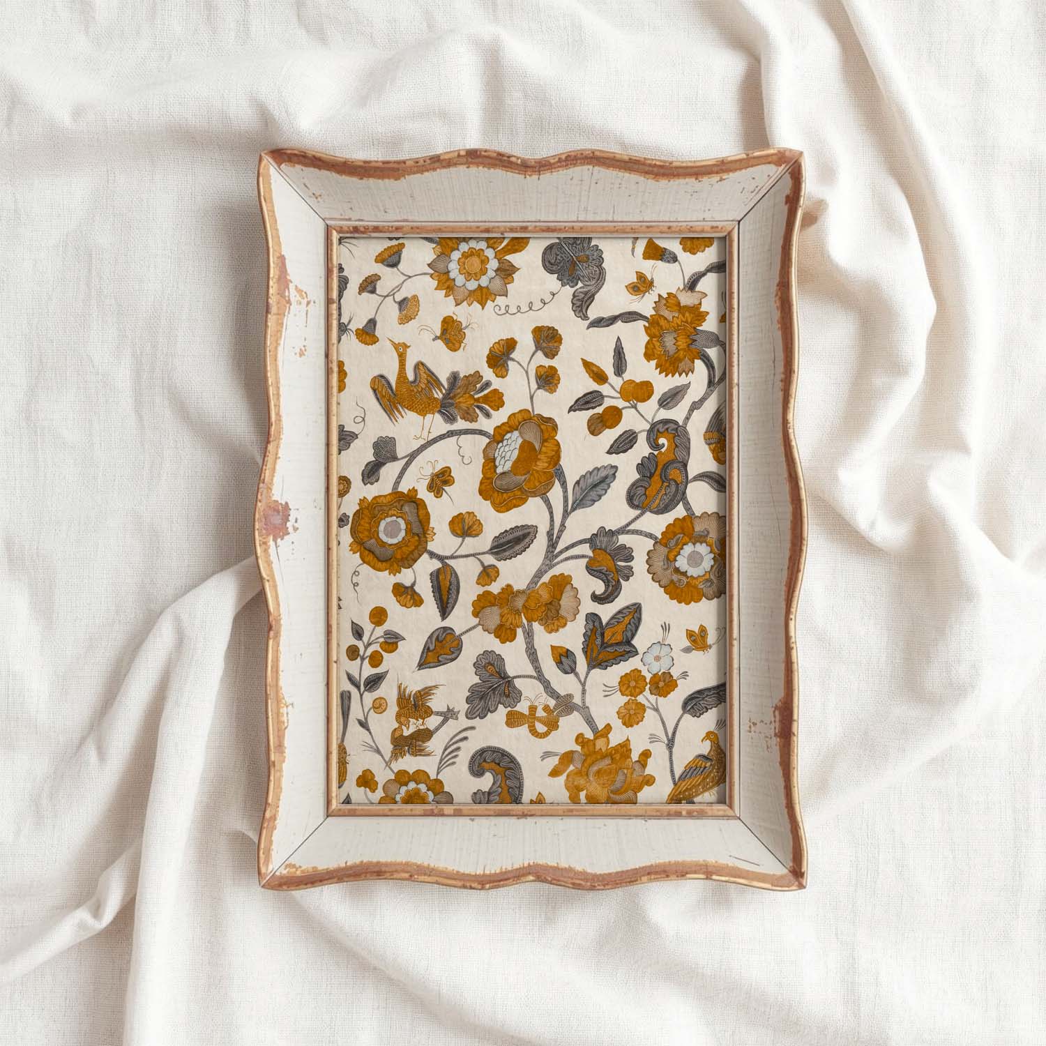 Terracotta Botanical Floral Tapestry Wall Art Printable – French Cottagecore Autumn Print (Digital Download)