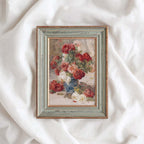 French Floral Still Life Wall Art Printable (Digital Download) — Muted Roses in Château Vase