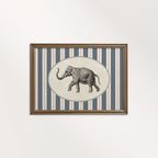 Circus Elephant Nursery Wall Art Printable (Digital Download) — Striped Carnival Storybook Decor