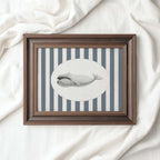 Whale Nursery Wall Art Printable (Digital Download) — Navy Striped Storybook Ocean Decor