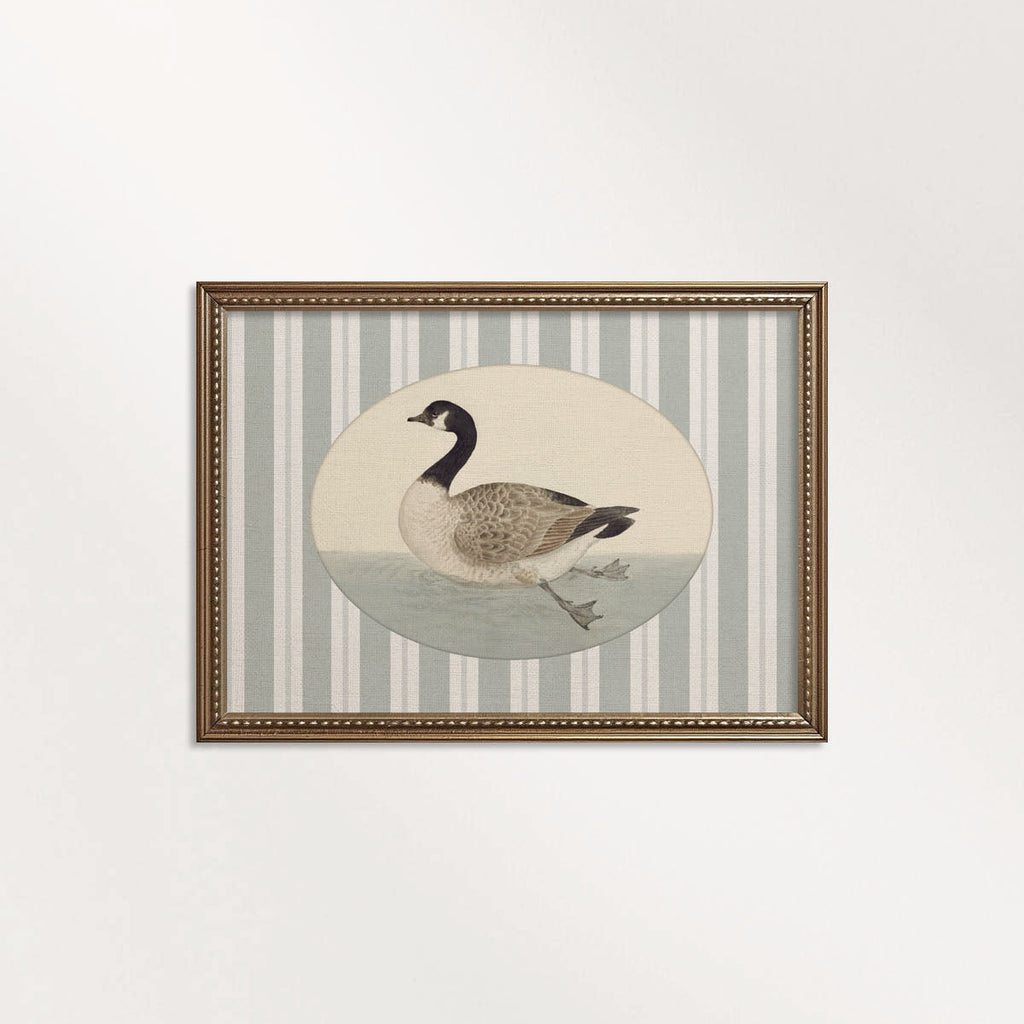 Goose Nursery Wall Art Printable (Digital Download) — Pastel Blue Striped Storybook Bird Decor
