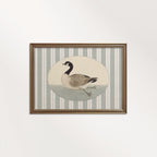 Goose Nursery Wall Art Printable (Digital Download) — Pastel Blue Striped Storybook Bird Decor