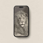 Majestic Lion Wallpaper Set | iPhone & iPad Minimal Pencil Sketch Portrait