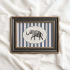 Circus Elephant Nursery Wall Art Printable (Digital Download) — Striped Carnival Storybook Decor
