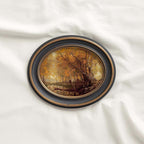Heritage autumn woods pond printable wall decor inspired by vintage landscape oil paintings.