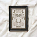 Victorian Floral Wall Art Printable – Antique Botanical Tapestry Print (Neutral Beige)