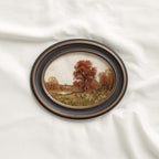 Heritage fall tree print classic landscape art featuring elegant vintage autumn scenery and soft earthy tones.
