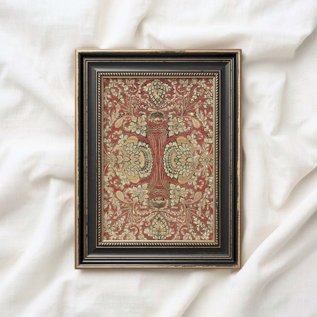 Crimson and Gold French Floral Printable Wall Art (Digital Download)