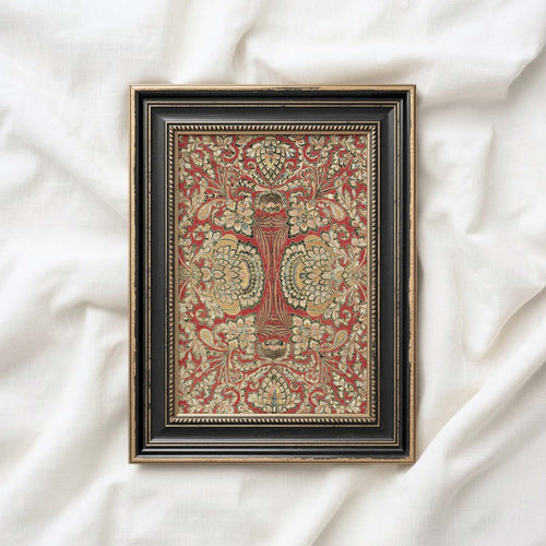 Crimson and Gold French Floral Printable Wall Art (Digital Download)