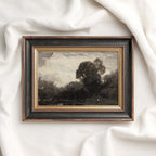 Vintage Moody Forest Lake Wall Art Printable (Dark Academia) — Nature Reflection Painting