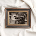 Moody Victorian London Horse and Carriage Wall Art Printable – Vintage Cityscape Print (Dark Academia)