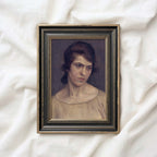 19th Century Classical Portrait Wall Art Print – Moody Plum and Gold Vintage Woman (Digital Download)