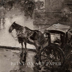 Moody Victorian London Horse and Carriage Wall Art Printable – Vintage Cityscape Print (Dark Academia)