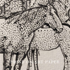 Spotted Horses in Paddock Ink Drawing Wall Art Printable – Vintage Equestrian Sketch Print