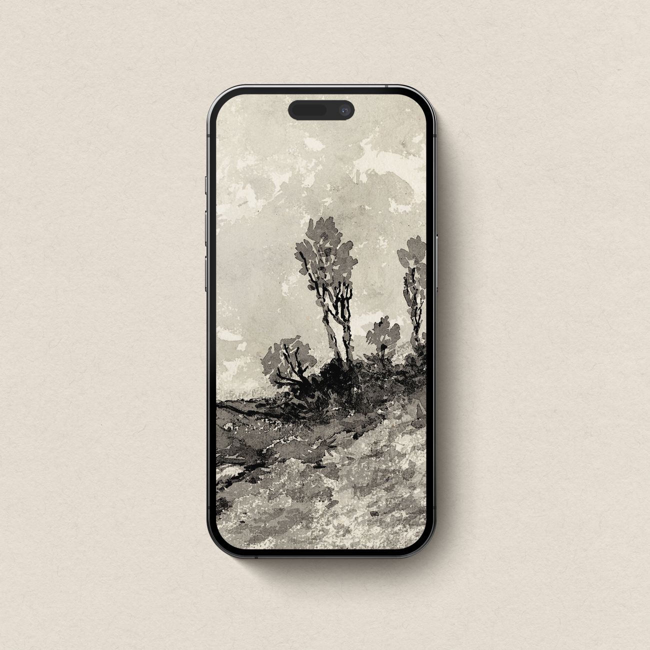 Moody Monochrome Landscape Wallpaper Bundle – Neutral Fall Aesthetic for iPhone iPad Desktop